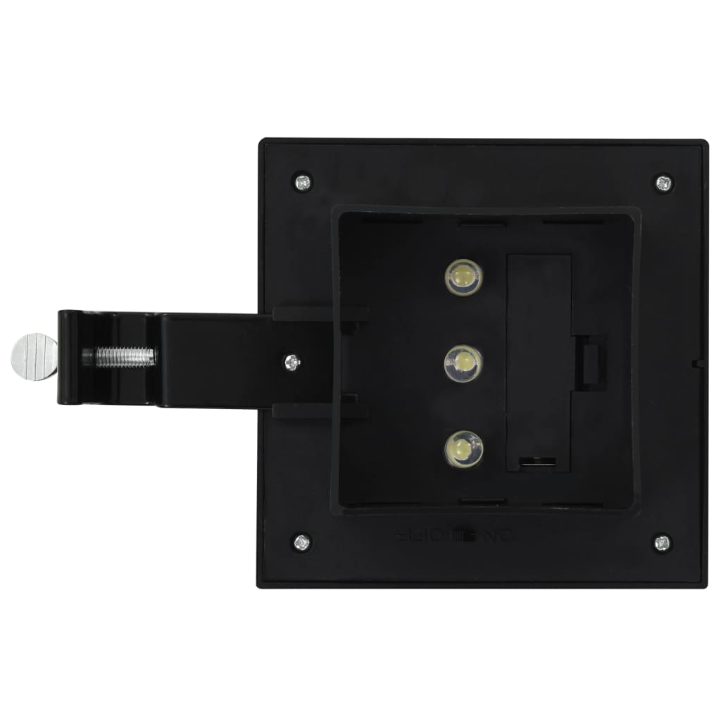vidaXL 6 db négyszögletes fekete kültéri napelemes LED lámpa, 12 cm
