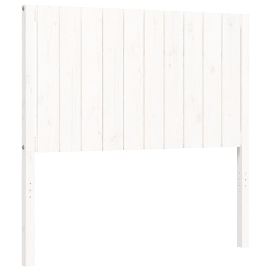 vidaXL fehér tömör fa ágykeret fejtámlával 100 x 200 cm