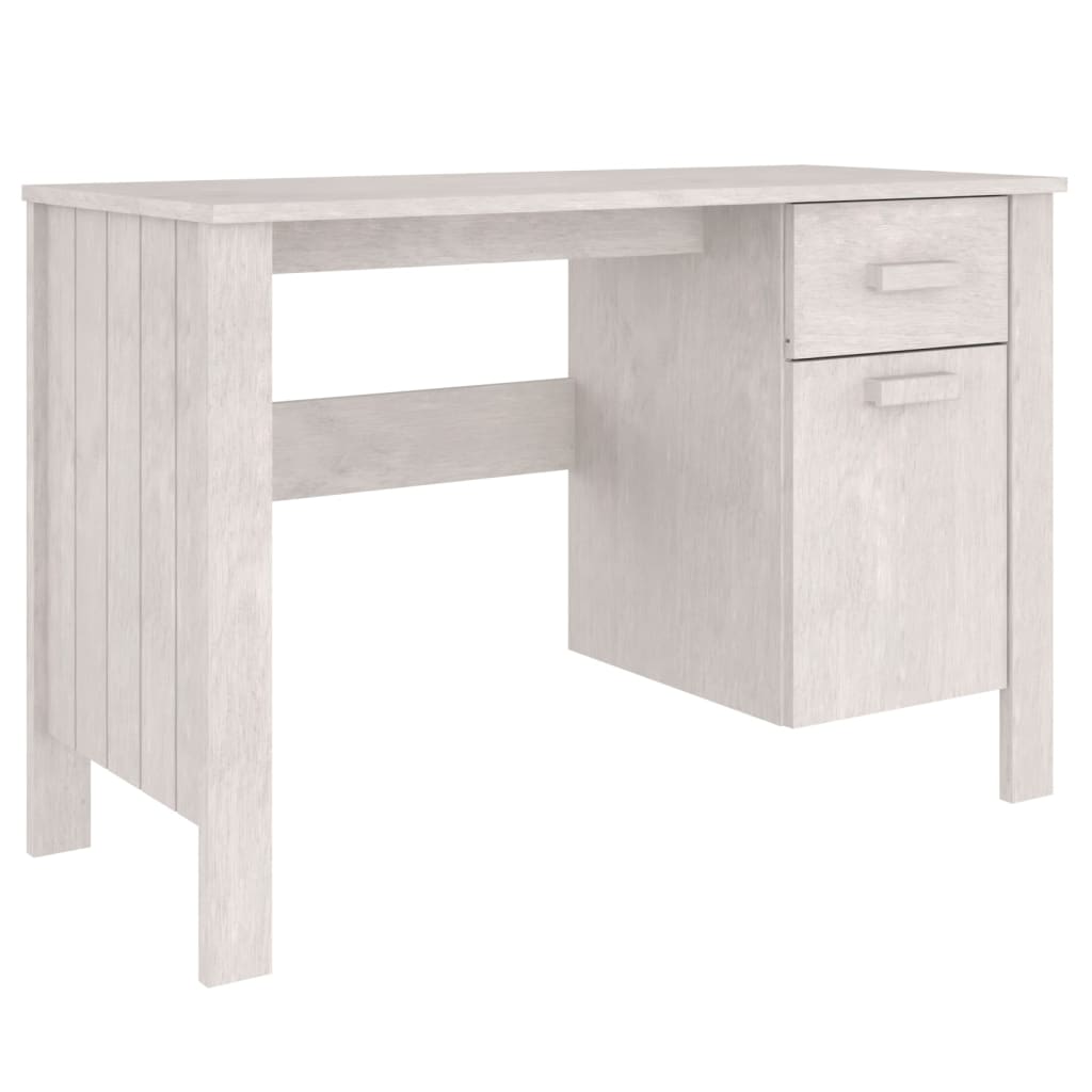 vidaXL HAMAR fehér tömör fenyőfa íróasztal 113 x 50 x 75 cm