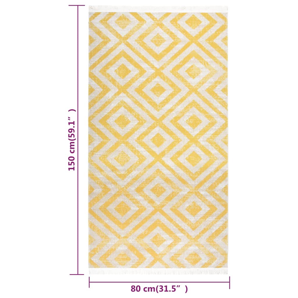 vidaXL sárga-bézs színű lapos szövésű kültéri szőnyeg 80 x 150 cm