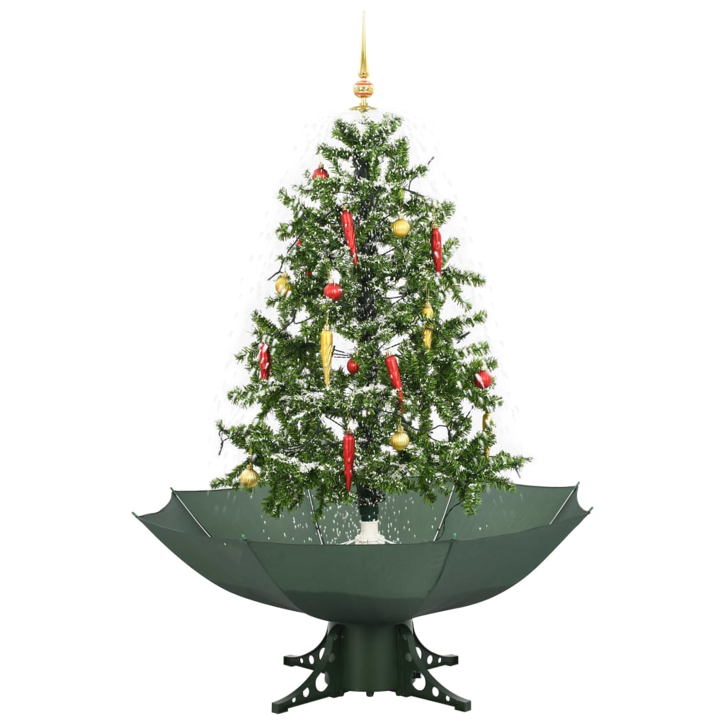 vidaXL zöld havazó karácsonyfa ernyő alakú talppal 140 cm