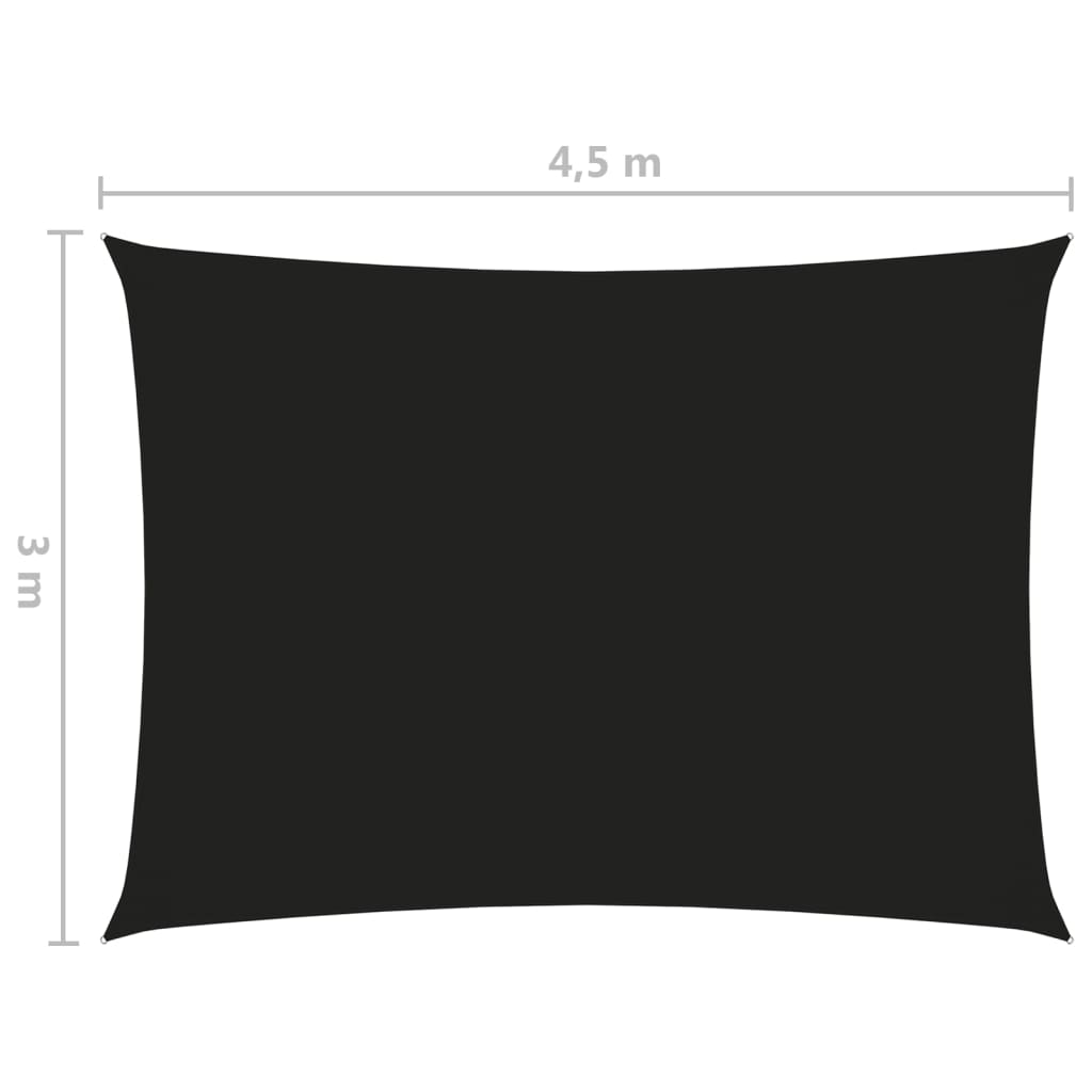 vidaXL fekete téglalap alakú oxford-szövet napvitorla 3 x 4,5 m