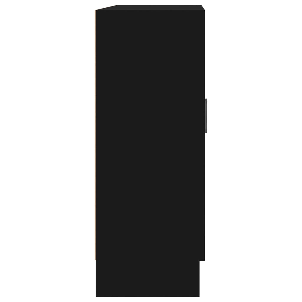 vidaXL fekete forgácslap könyvszekrény 82,5 x 30,5 x 80 cm