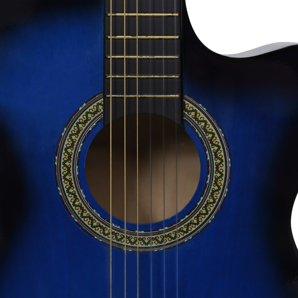 vidaXL 12 darabos 6 húros kék western gitárszett hangszínszabályzóval