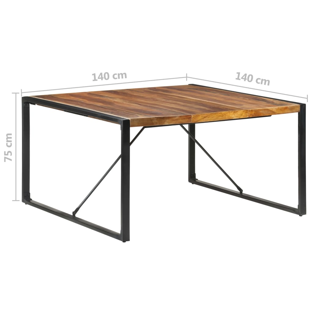 vidaXL paliszander felületű tömör fa étkezőasztal 140 x 140 x 75 cm