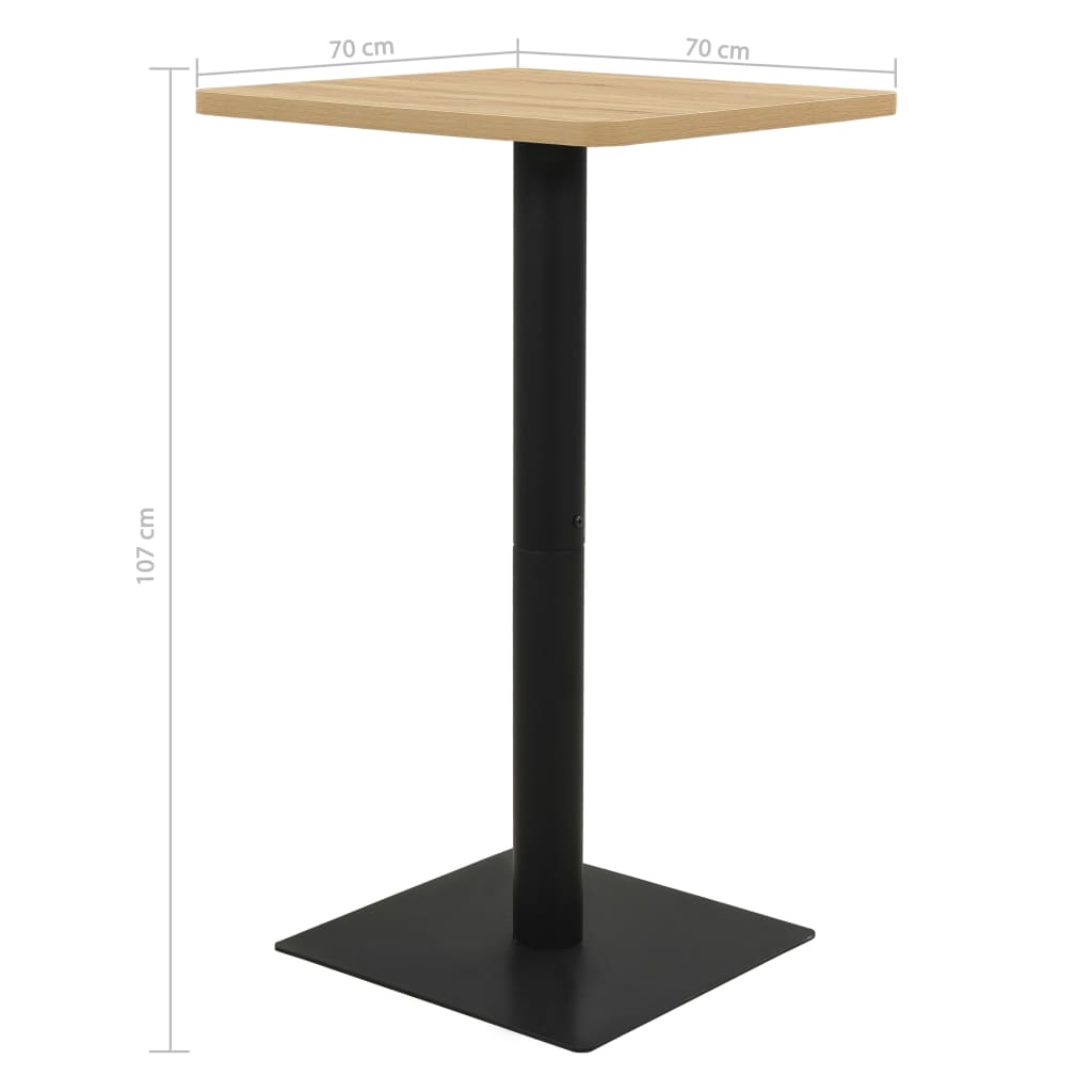 vidaXL tölgyfa színű bisztróasztal 70 x 70 x 107 cm