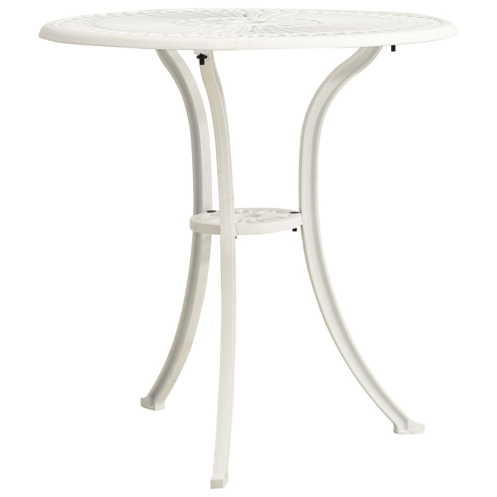 vidaXL fehér öntött alumínium kerti asztal 62 x 62 x 65 cm