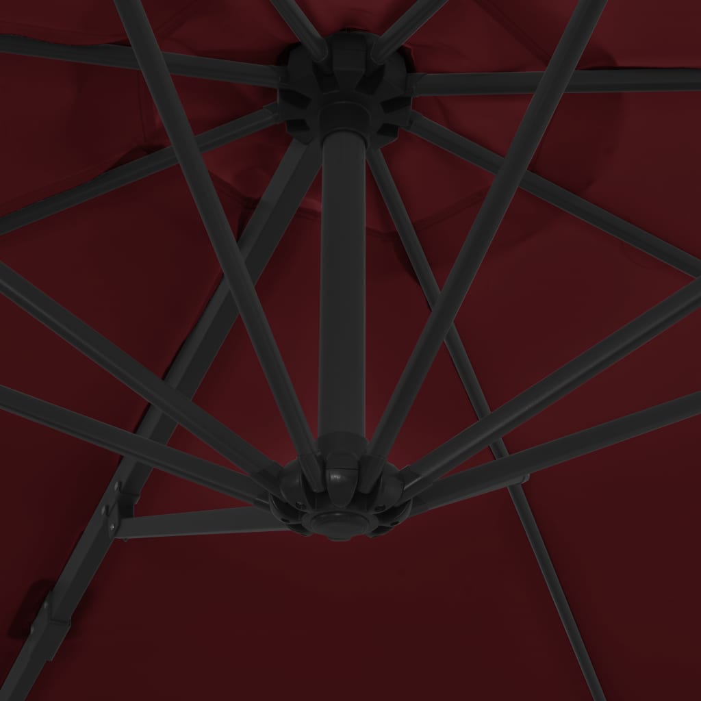 vidaXL bordó konzolos napernyő acélrúddal 300 cm