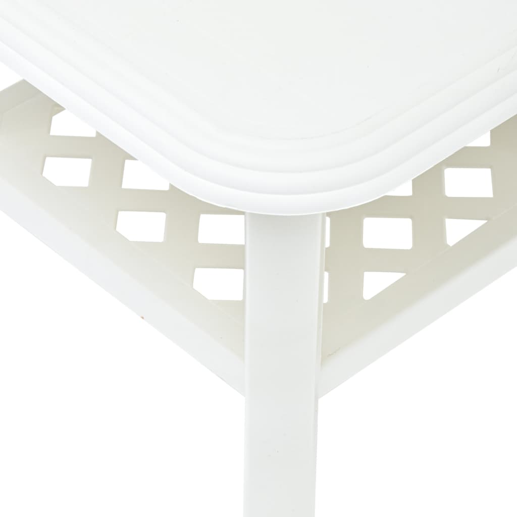vidaXL fehér műanyag dohányzóasztal 90 x 60 x 46 cm