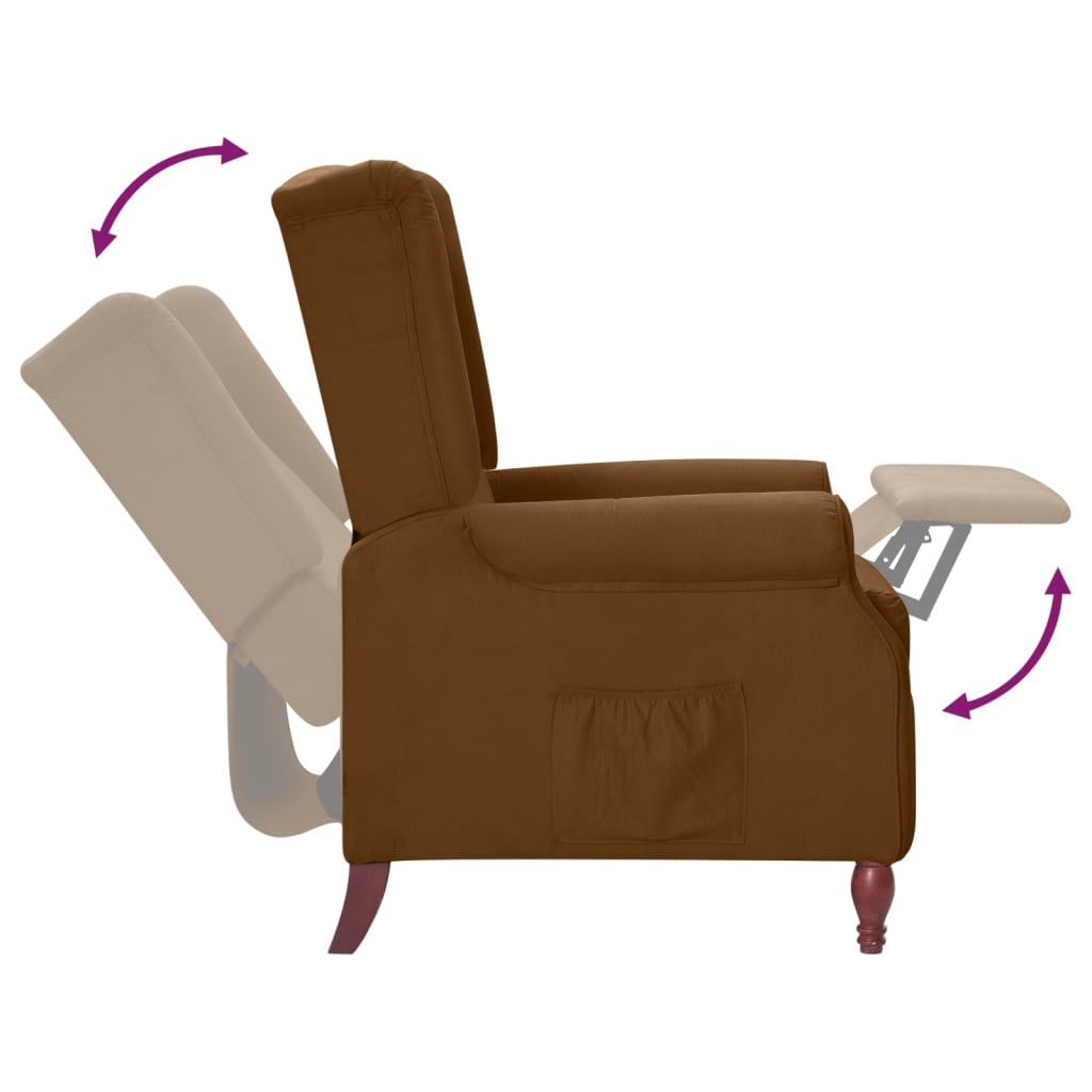 vidaXL barna szövet dönthető fotel