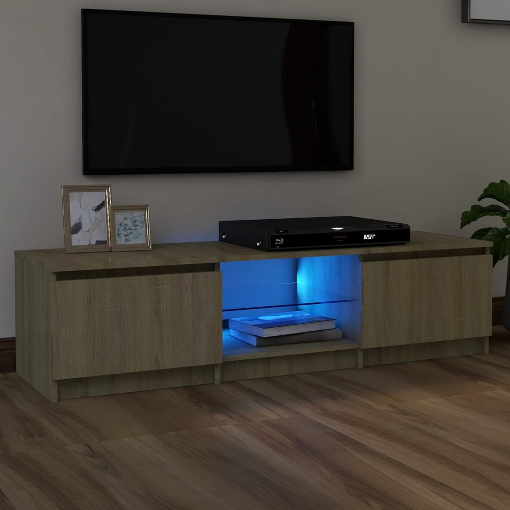 vidaXL sonoma tölgy színű TV-szekrény LED lámpákkal 140x40x35,5 cm