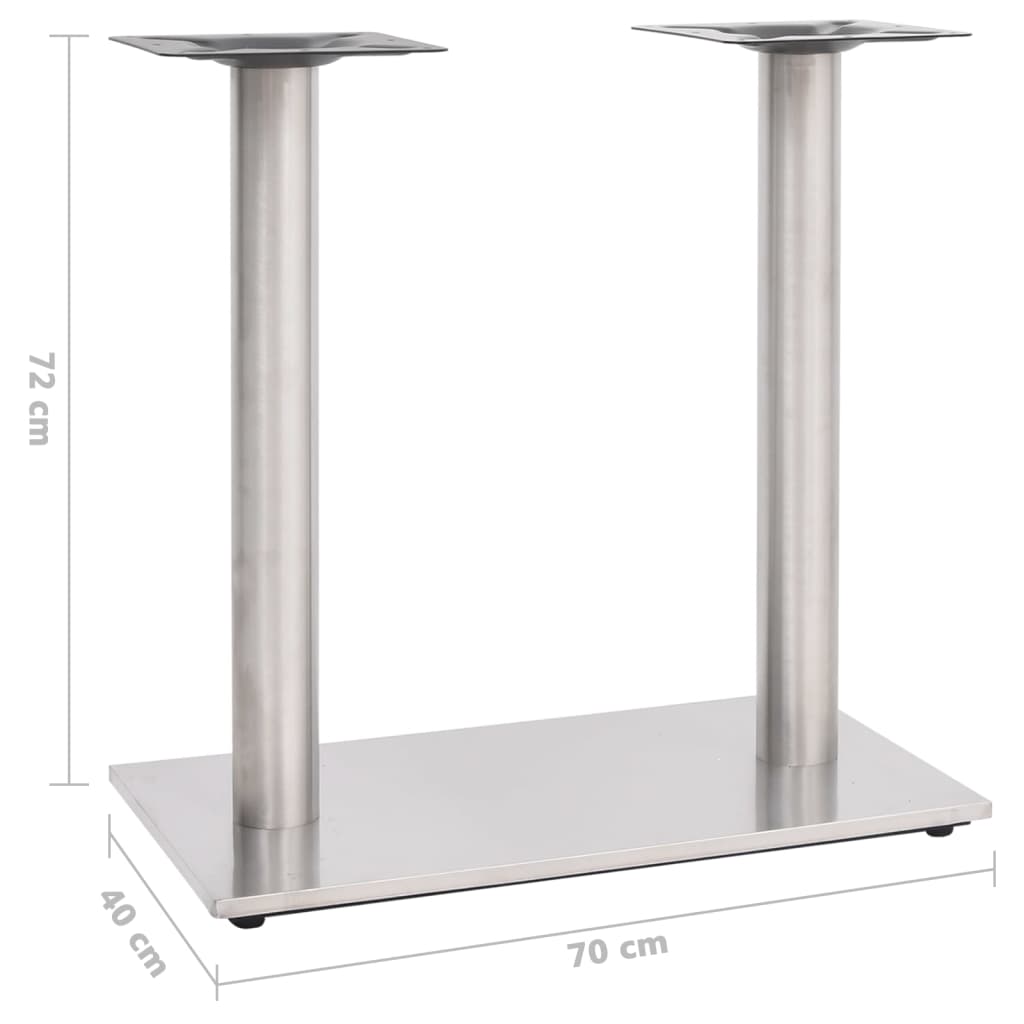 vidaXL ezüstszínű rozsdamentes acél bisztróasztalláb 70 x 40 x 72 cm