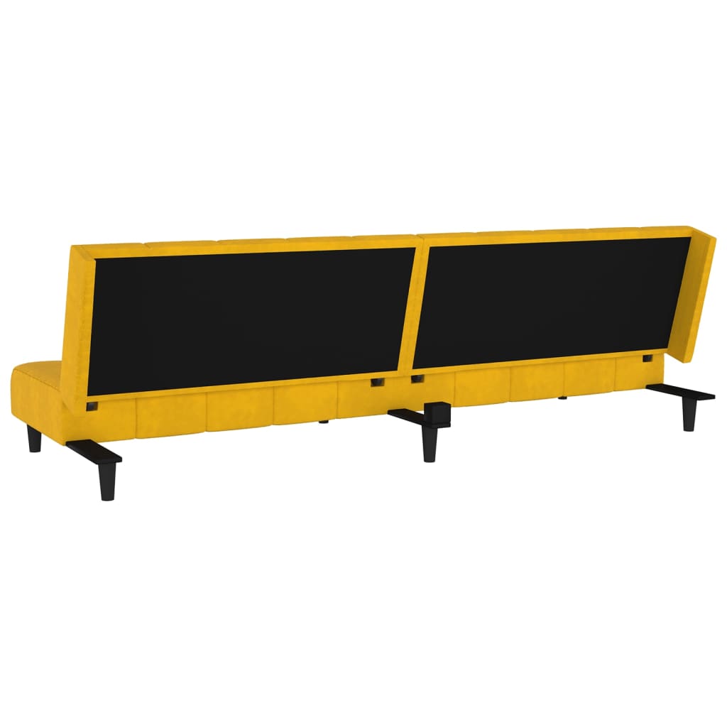 vidaXL kétszemélyes sárga bársony kanapéágy