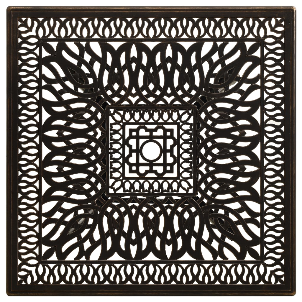 vidaXL bronzszínű öntött alumínium kerti asztal 90 x 90 x 73 cm