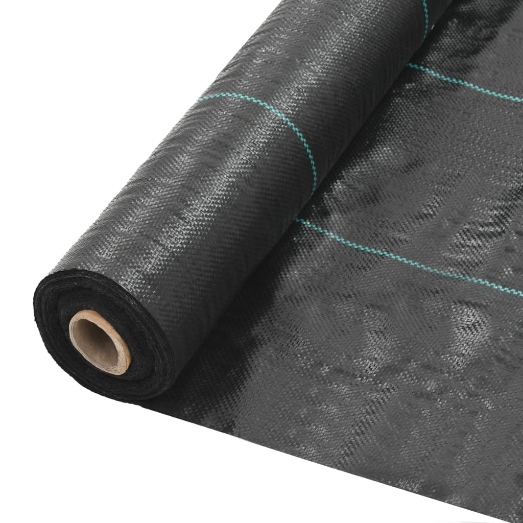vidaXL talajtakaró szőnyeg, PP, 1 x 25 m, fekete