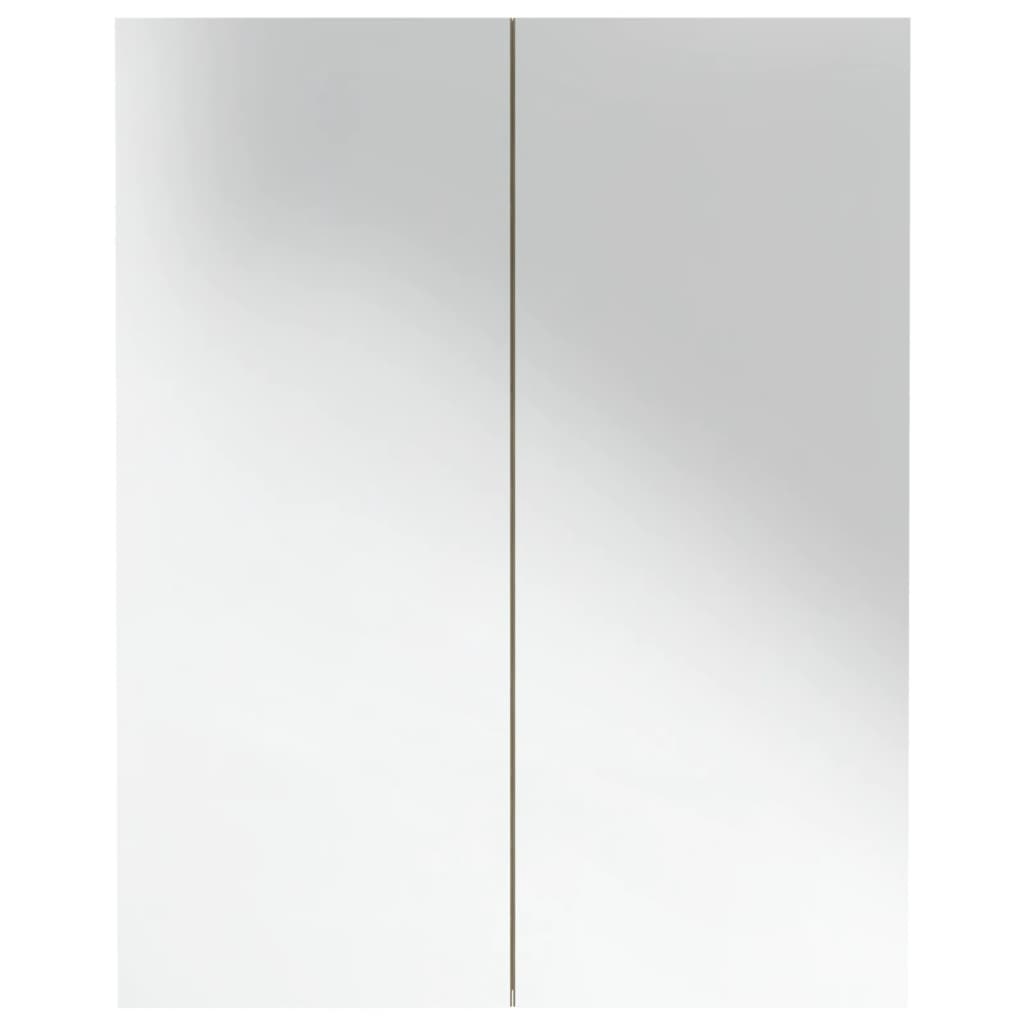 vidaXL fehér és tölgy MDF tükrös fürdőszobaszekrény 60 x 15 x 75 cm