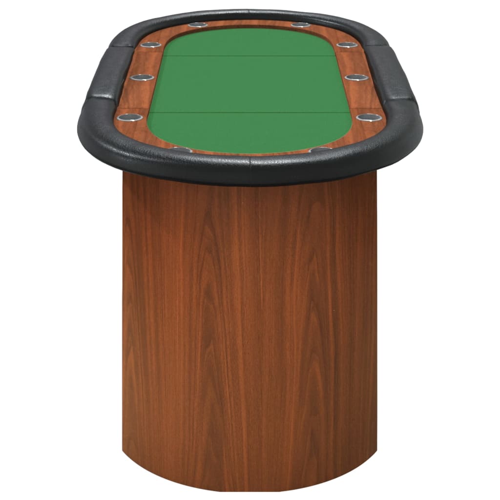 vidaXL 10-személyes zöld pókerasztal 160 x 80 x 75 cm