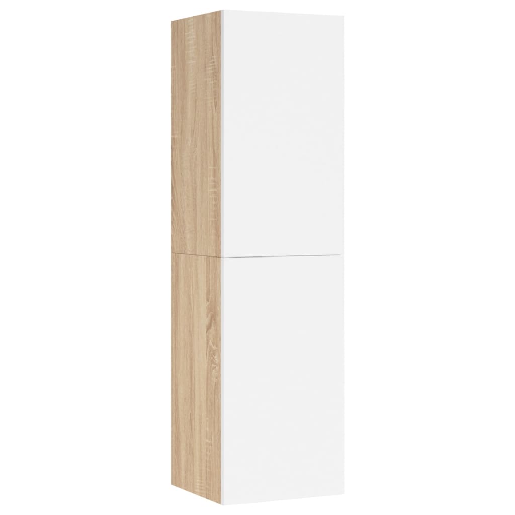 vidaXL fehér és tölgyszínű forgácslap TV-szekrény 30,5 x 30 x 110 cm