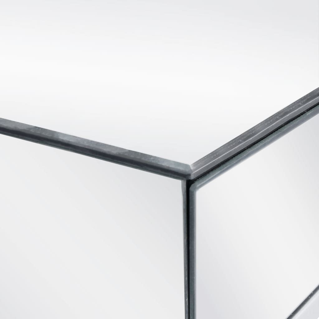 vidaXL tükrös konzolasztal acélból és üvegből 107 x 33 x 77 cm