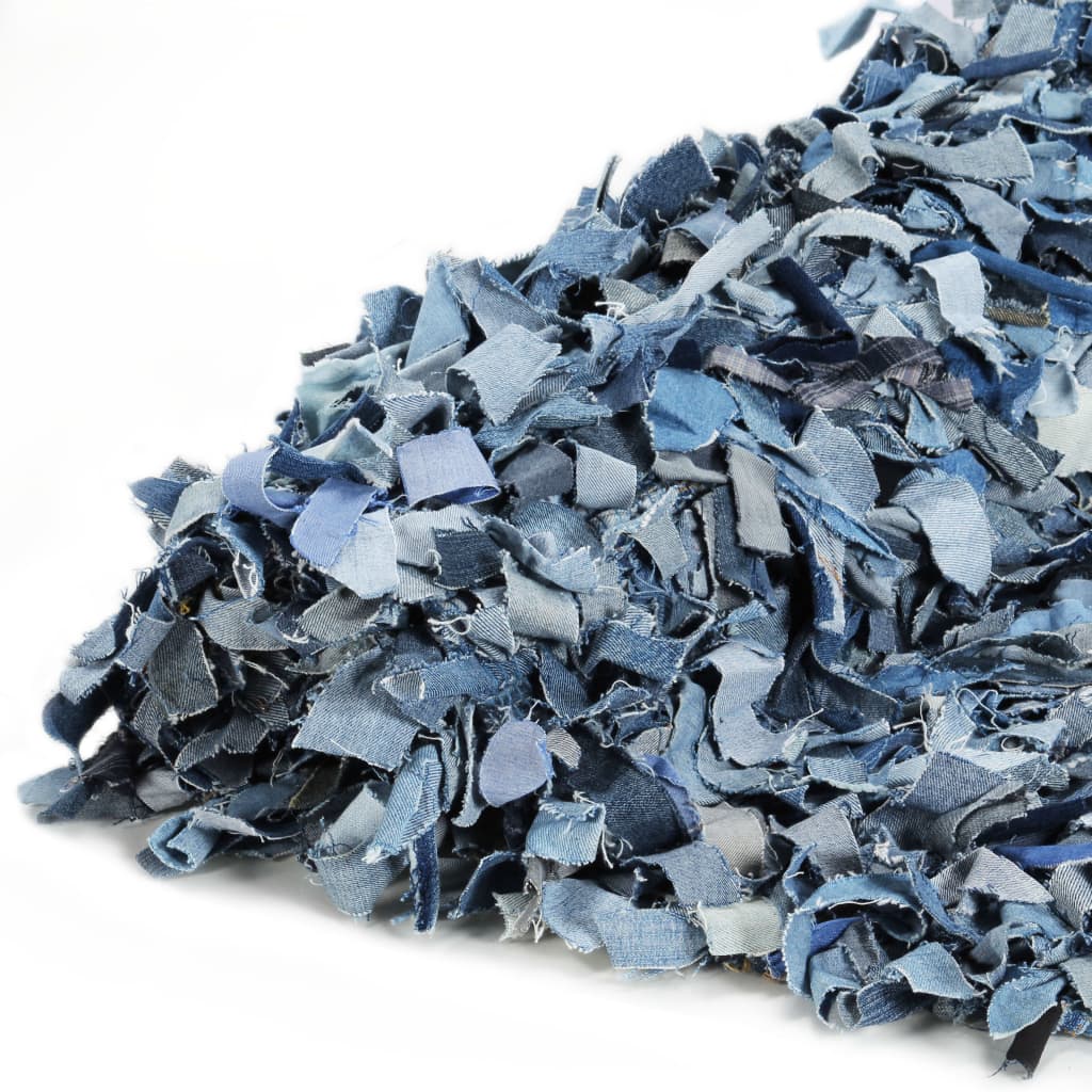 vidaXL kék, farmervászon shaggy szőnyeg 120 x 170 cm