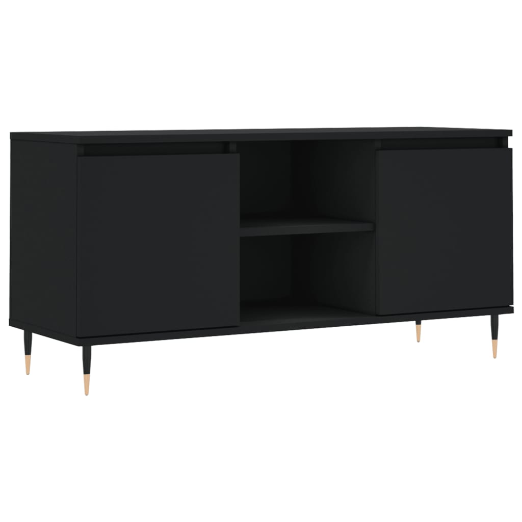 vidaXL fekete szerelt fa TV-szekrény 104x35x50 cm