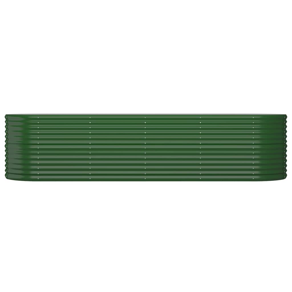vidaXL zöld porszórt acél kerti magaságyás 296x80x68 cm