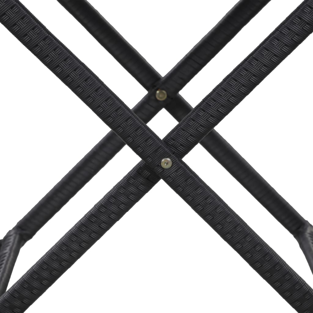vidaXL fekete polyrattan összecsukható asztal 80 x 45 x 75 cm