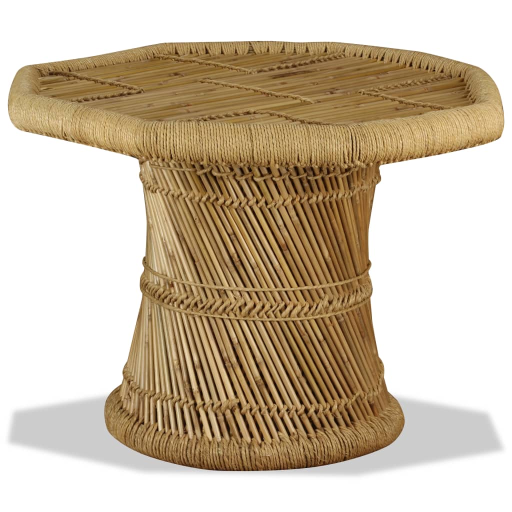 vidaXL nyolcszögű bambusz dohányzóasztal 60x60x45 cm