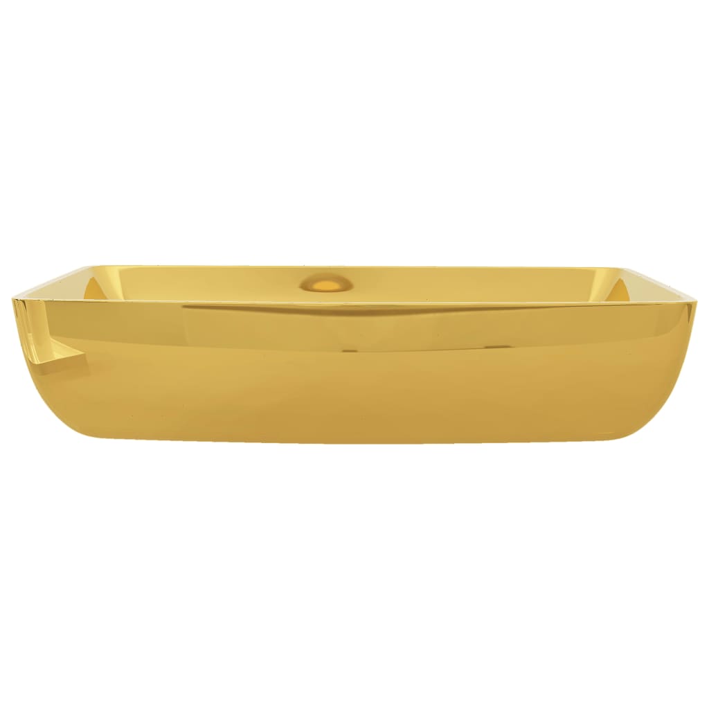 vidaXL aranyszínű kerámia mosdókagyló 71 x 38 x 13,5 cm