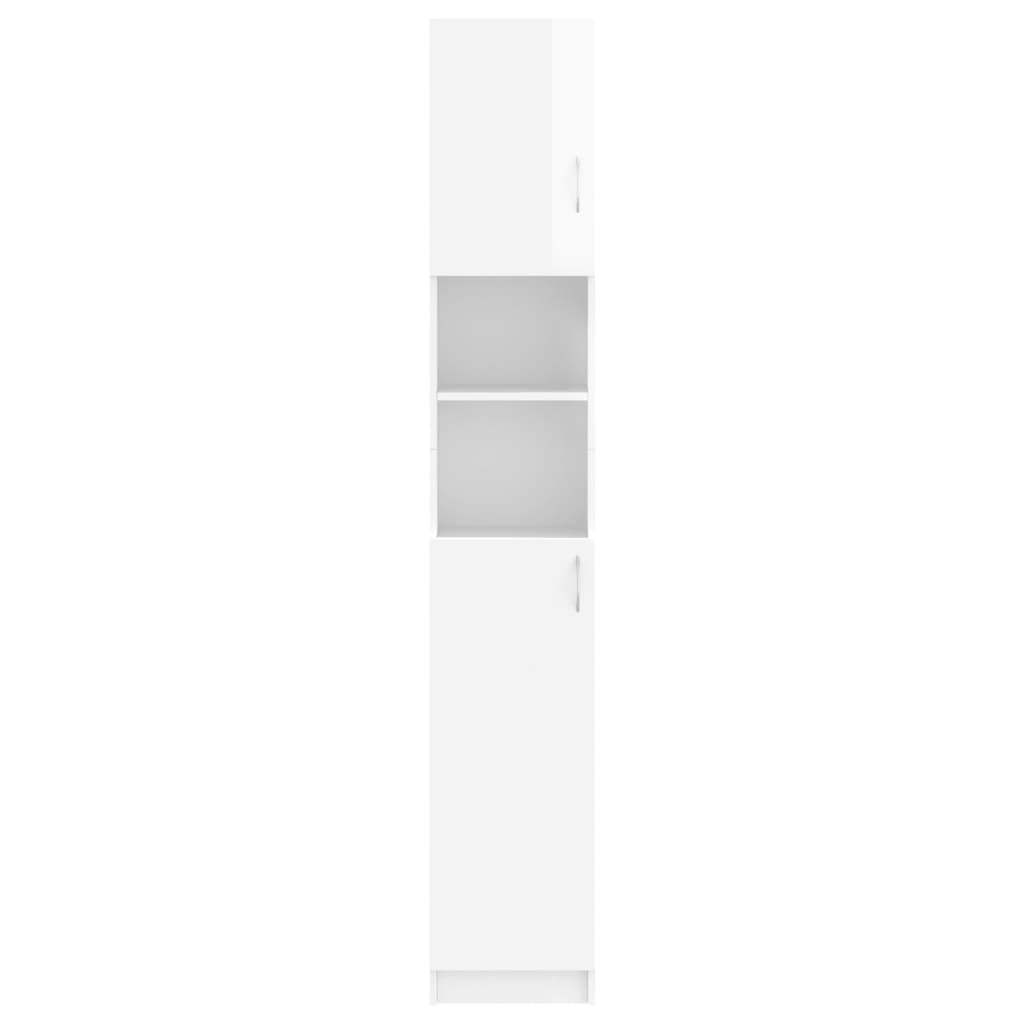 vidaXL magasfényű fehér forgácslap fürdőszobaszekrény 32x25,5x190 cm