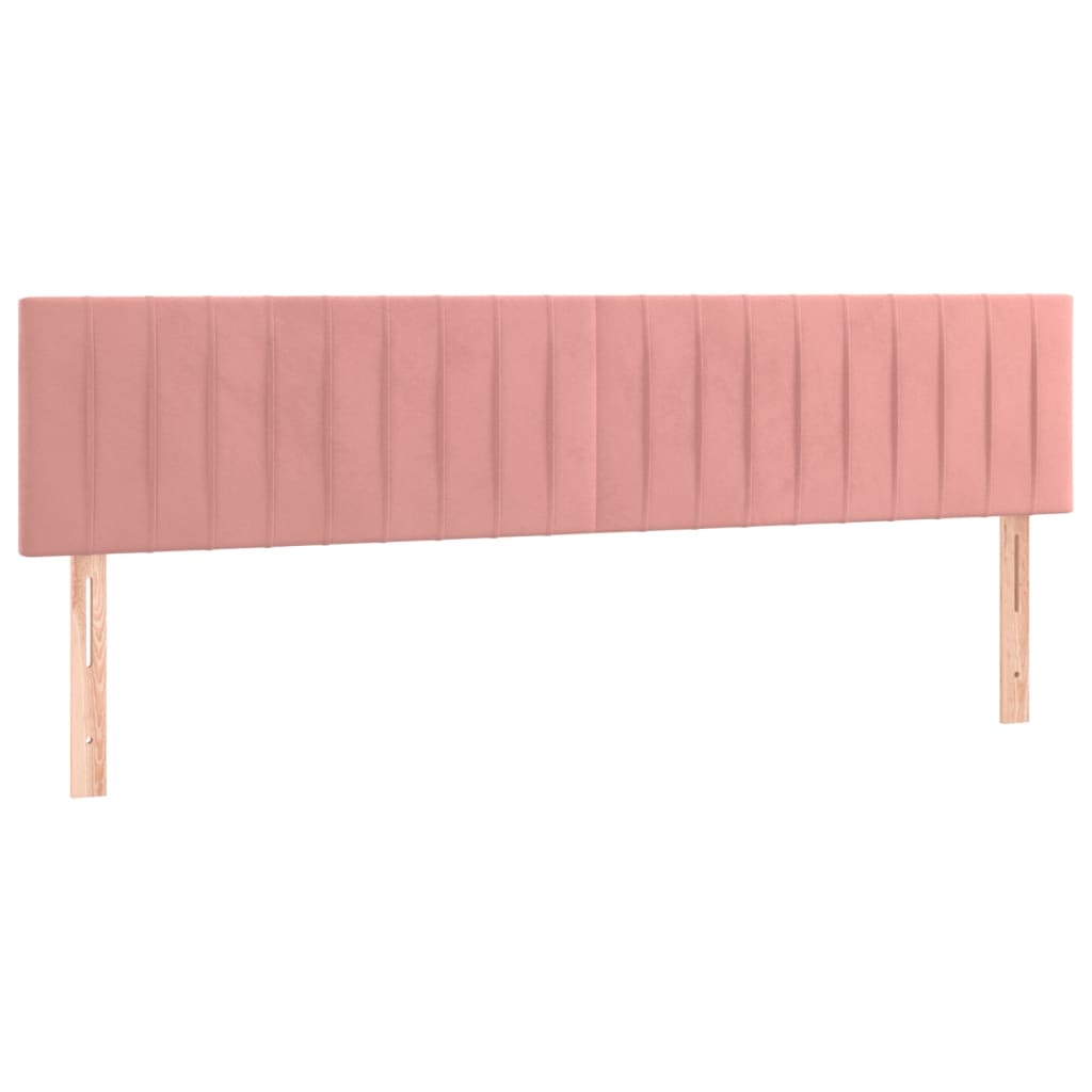 vidaXL rózsaszín bársony rugós és LED-es ágy matraccal 180x200 cm