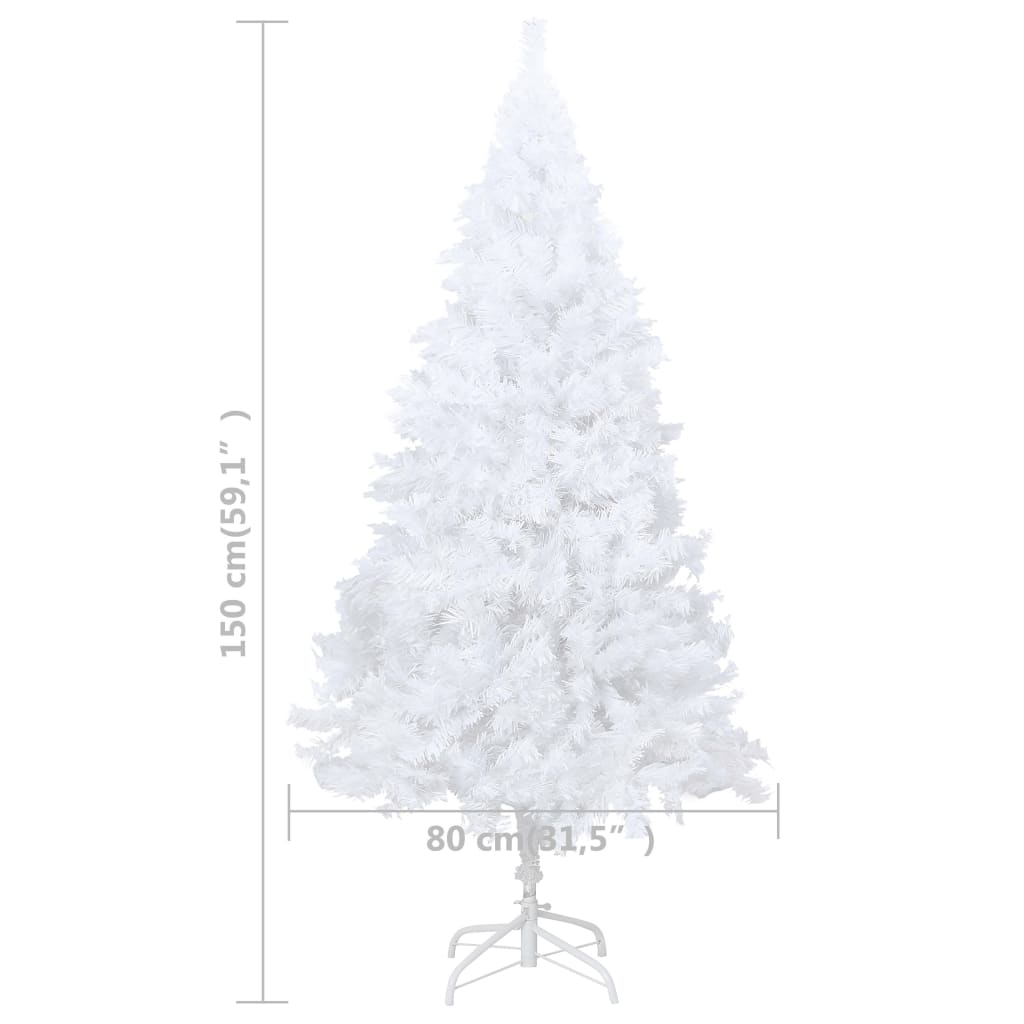 vidaXL fehér megvilágított műkarácsonyfa vastag ágakkal 150 cm