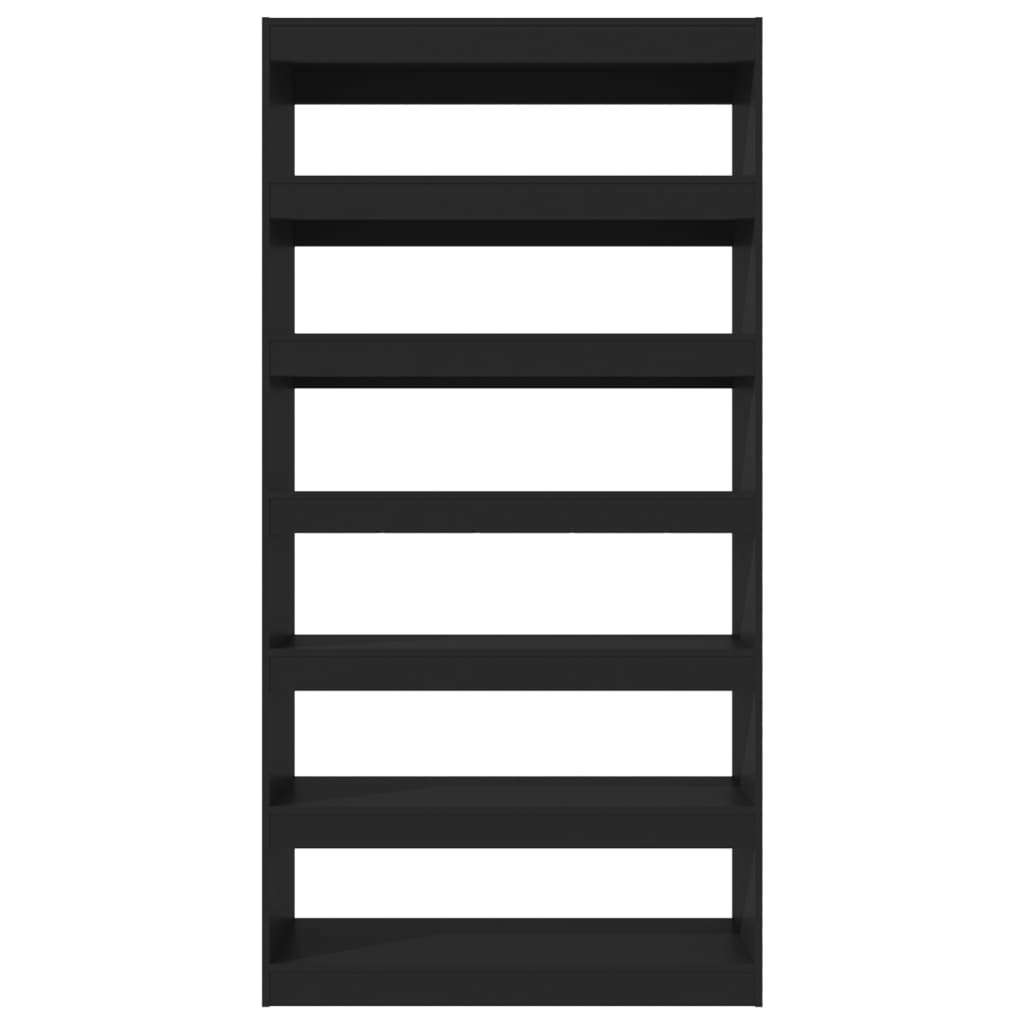 vidaXL fekete szerelt fa könyvszekrény/térelválasztó 100 x 30 x 198 cm