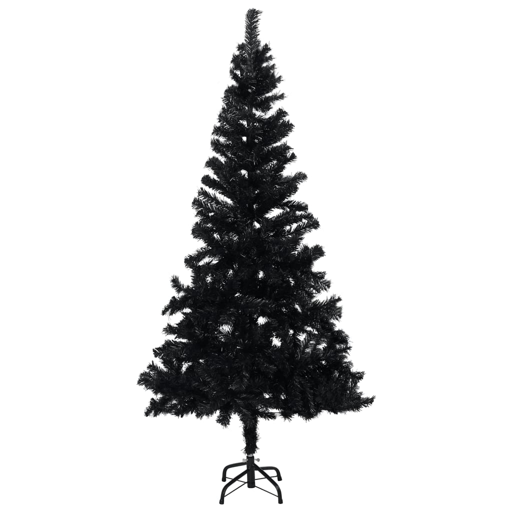 vidaXL fekete PVC megvilágított műkarácsonyfa állvánnyal 120 cm