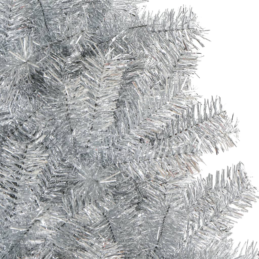 vidaXL ezüstszínű PET műkarácsonyfa állvánnyal 150 cm