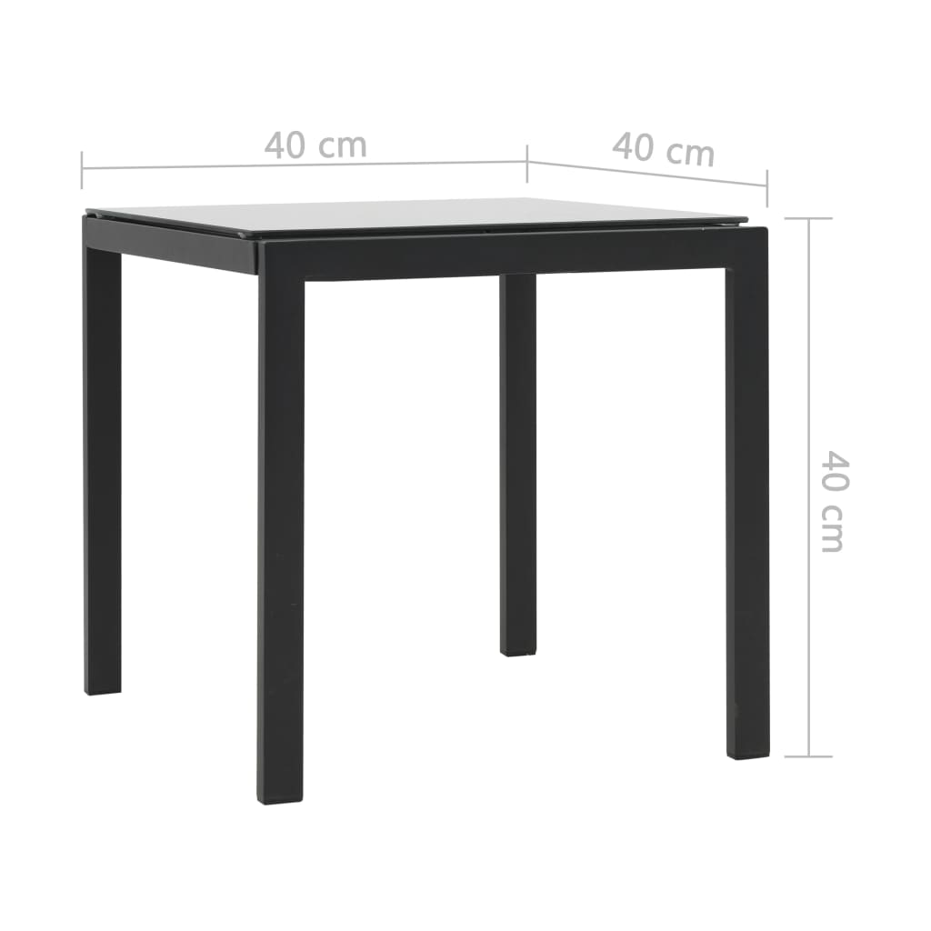 vidaXL 2 db fekete polyrattan és textilén napozóágy asztallal