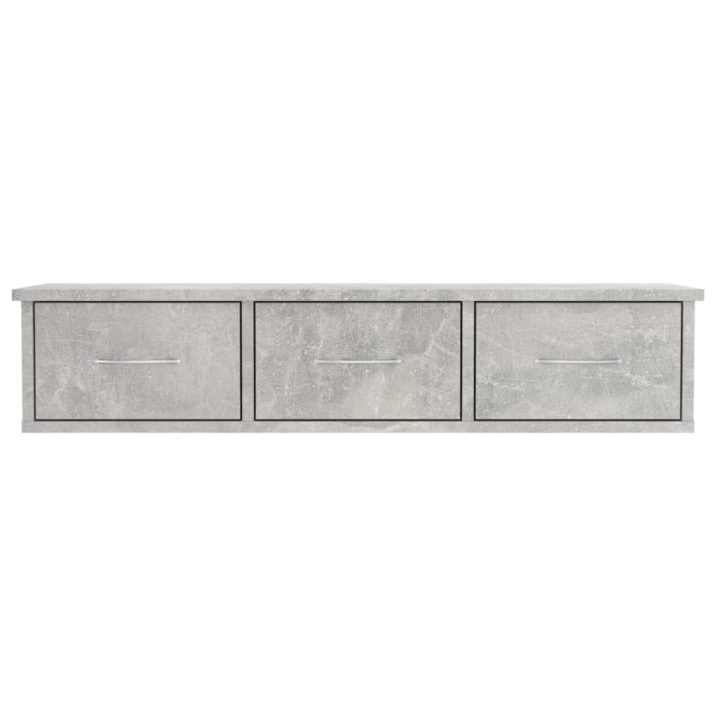 vidaXL betonszürke falra szerelhető fiókos polc 88 x 26 x 18,5 cm