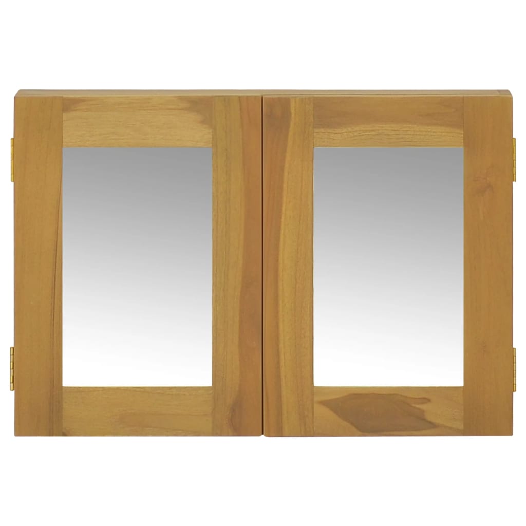 vidaXL tömör tíkfa tükrös szekrény 60 x 10 x 40 cm