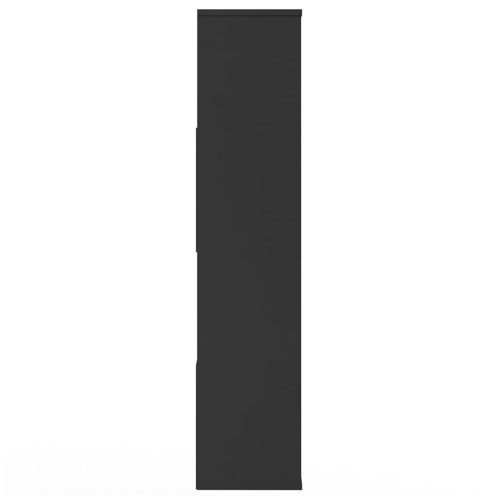 vidaXL fekete forgácslap térelválasztó/könyvszekrény 110 x 24 x 110 cm