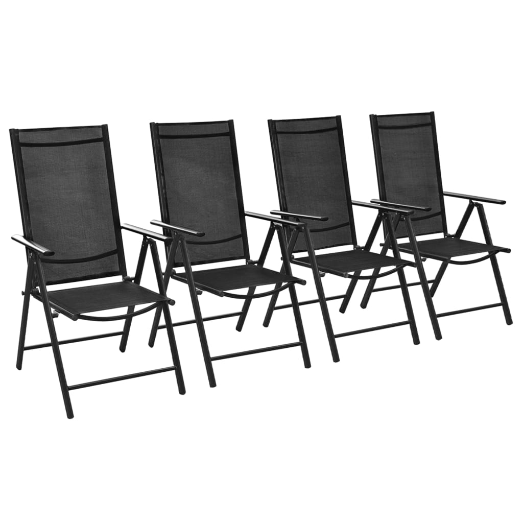 vidaXL 4 db fekete összecsukható alumínium és textilén kerti szék