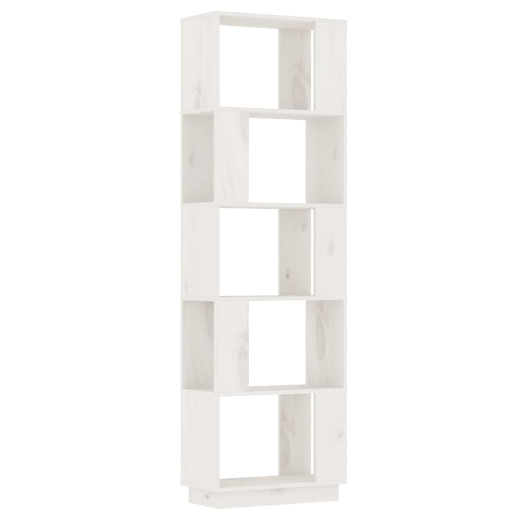 vidaXL fehér tömör fenyőfa könyvszekrény/térelválasztó 51x25x163,5 cm