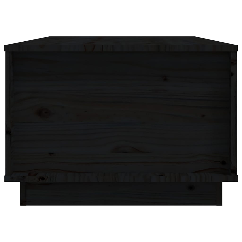 vidaXL fekete tömör fenyőfa dohányzóasztal 100 x 100 x 40 cm