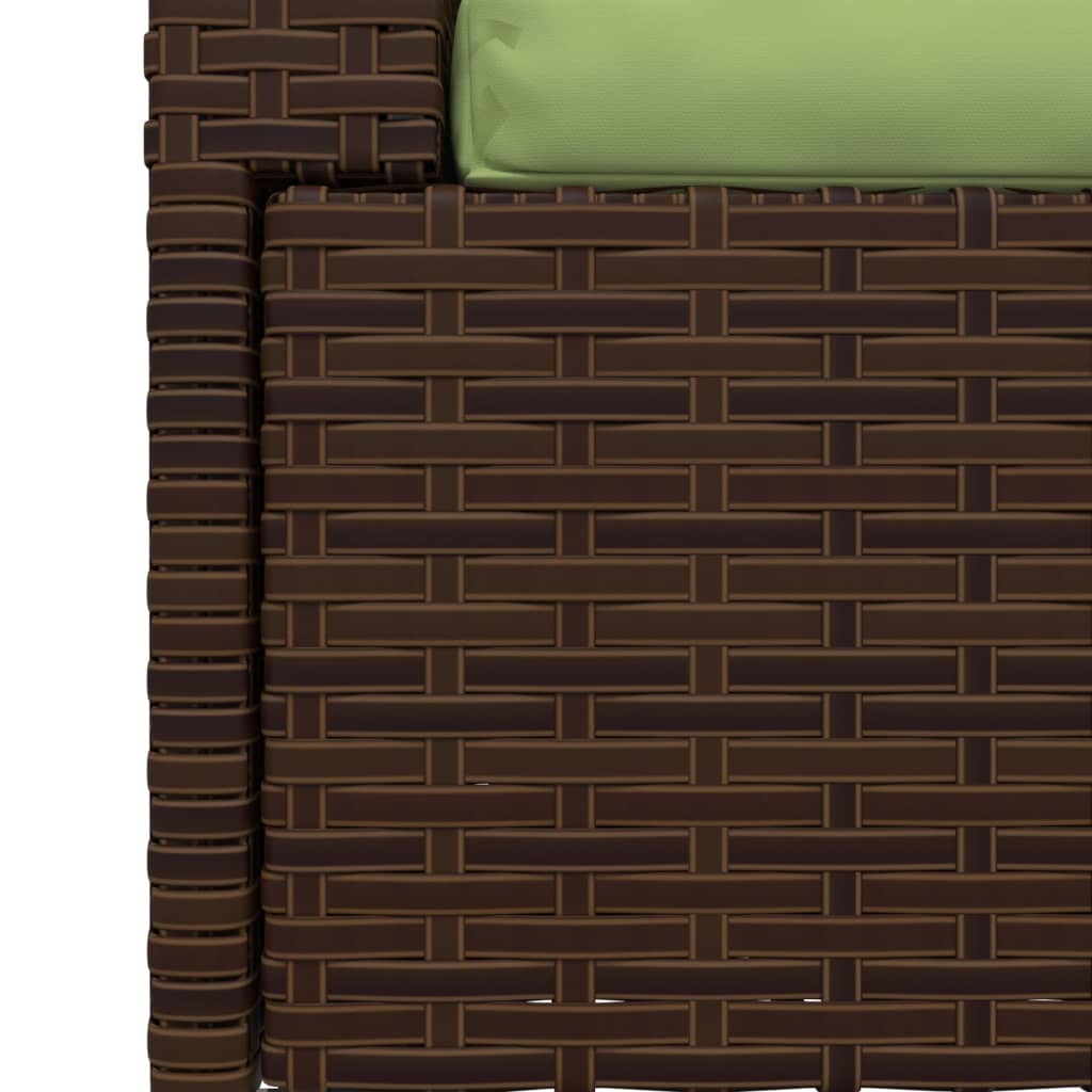 vidaXL kétszemélyes barna polyrattan kanapé párnákkal