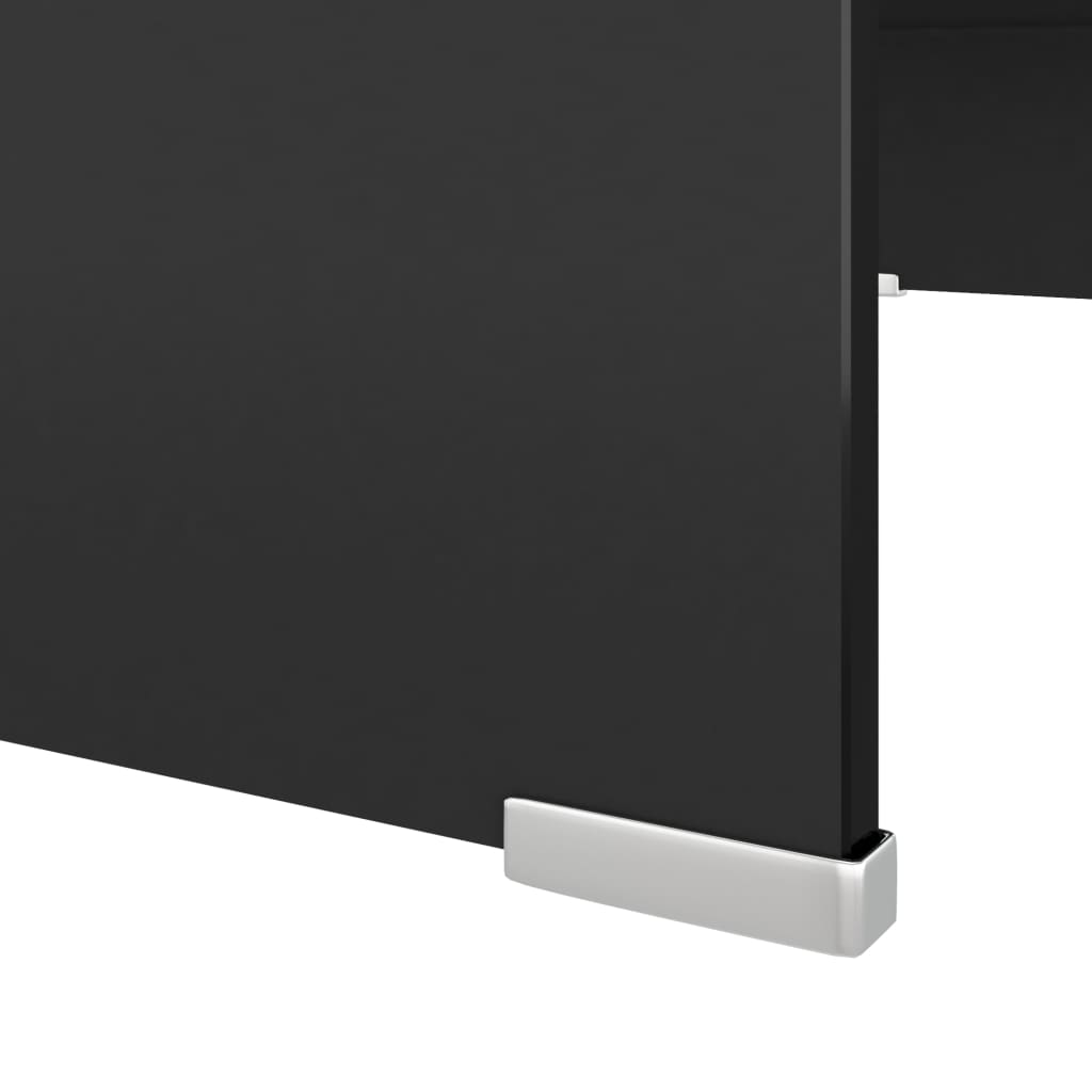 vidaXL Fekete üveg TV/monitor állvány 70x30x13 cm