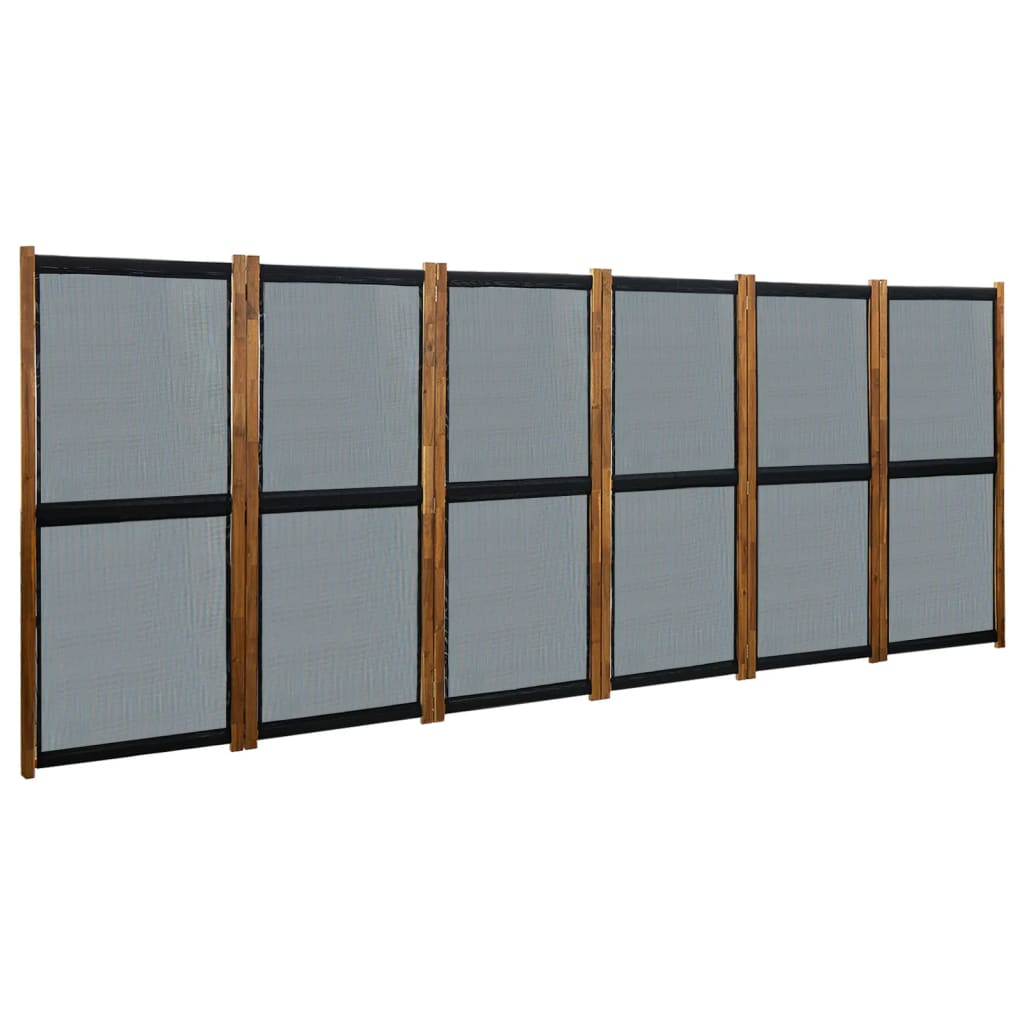 vidaXL fekete 6 paneles paraván 420 x 170 cm