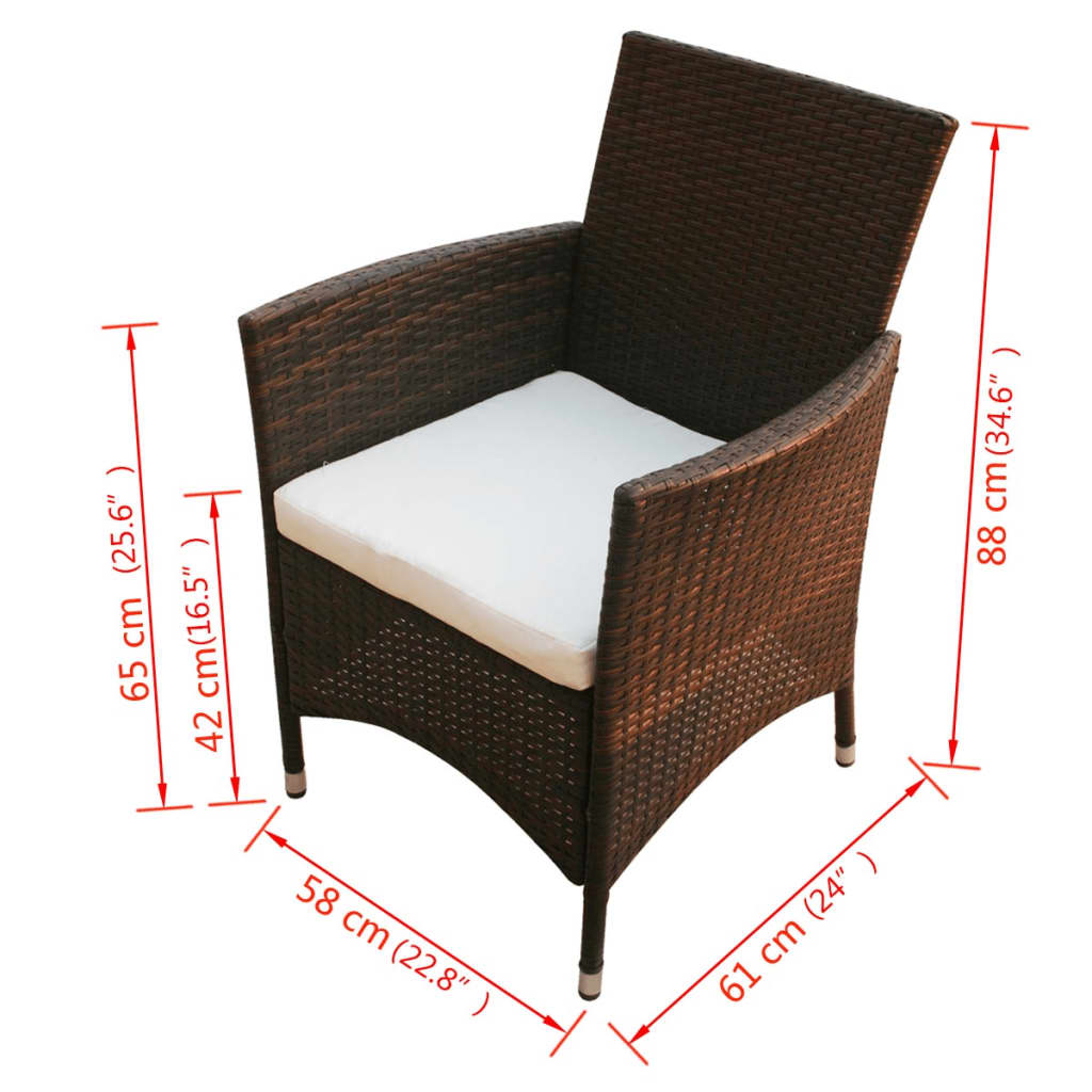 vidaXL 2 db barna polyrattan kerti szék
