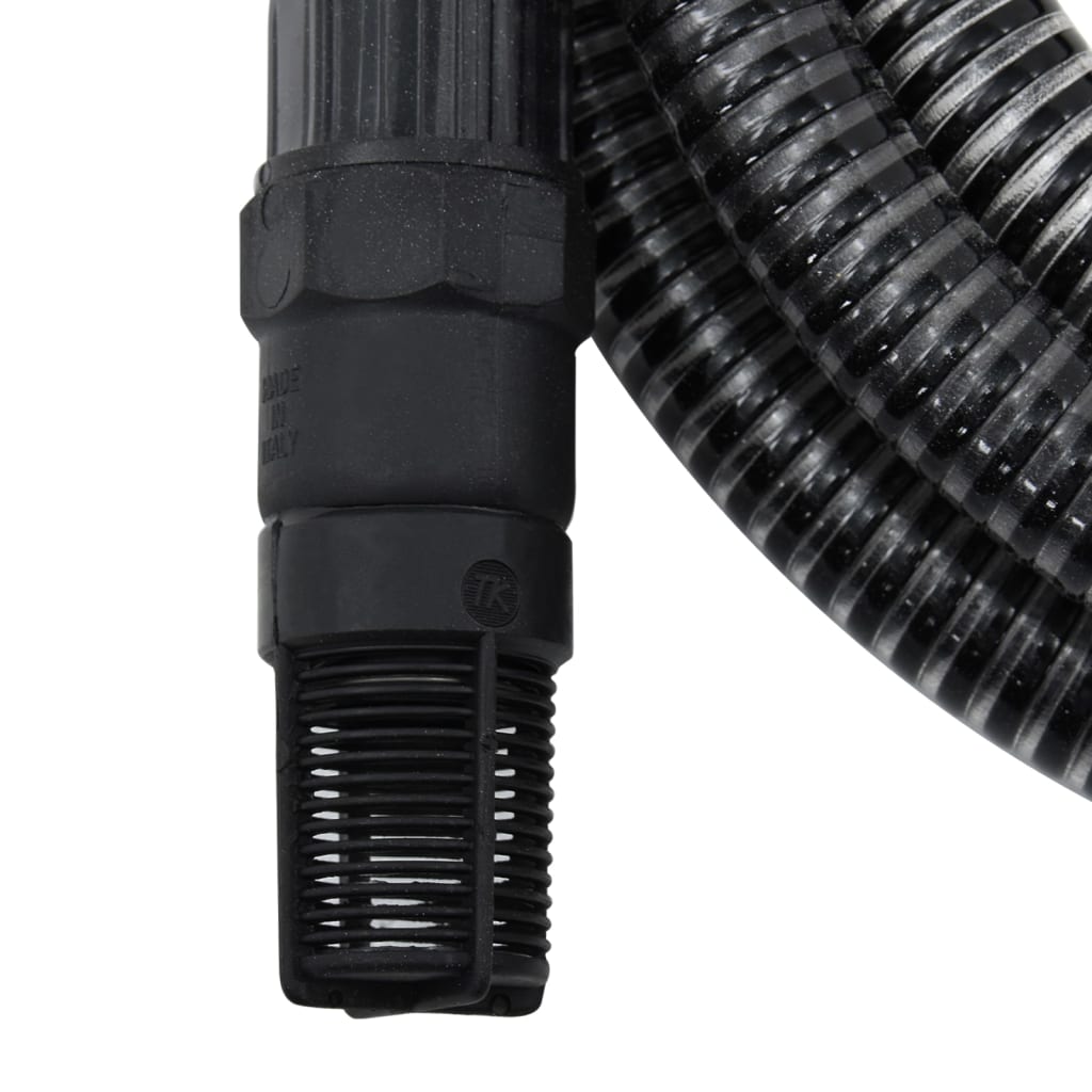 vidaXL fekete PVC szívótömlő PVC csatlakozókkal 1" 10 m