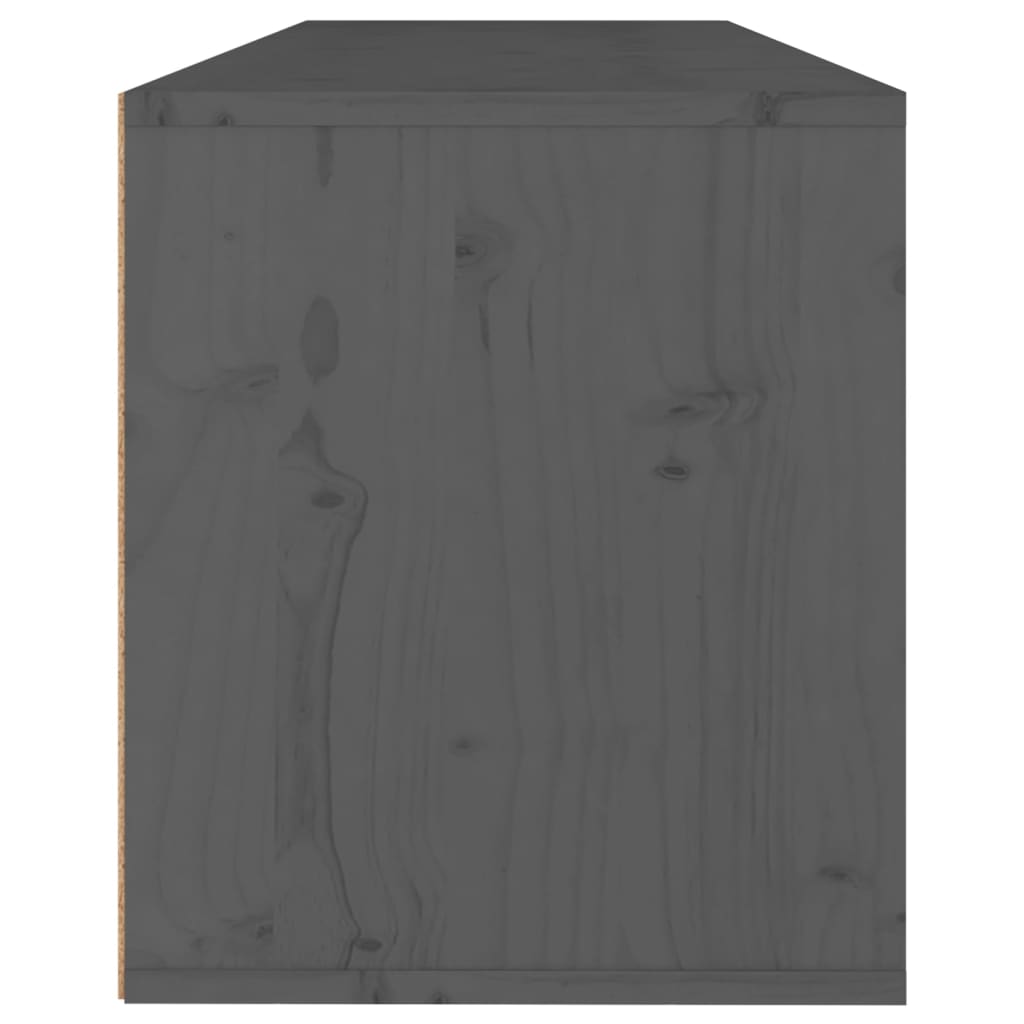 vidaXL szürke tömör fenyőfa faliszekrény 100 x 30 x 35 cm