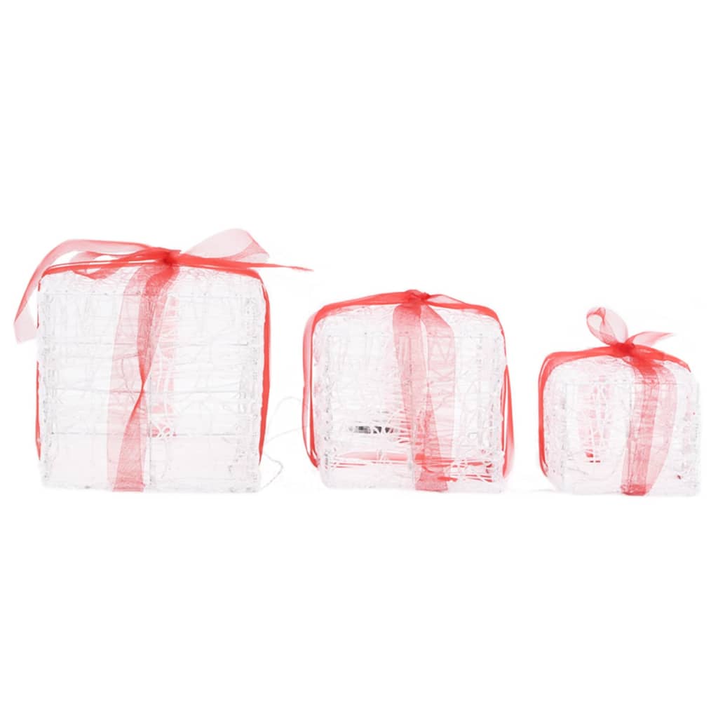 vidaXL 3 darab dekoratív akril színes karácsonyi ajándékdoboz