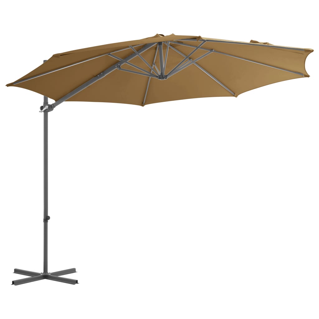 vidaXL tópszínű konzolos napernyő acélrúddal 300 cm